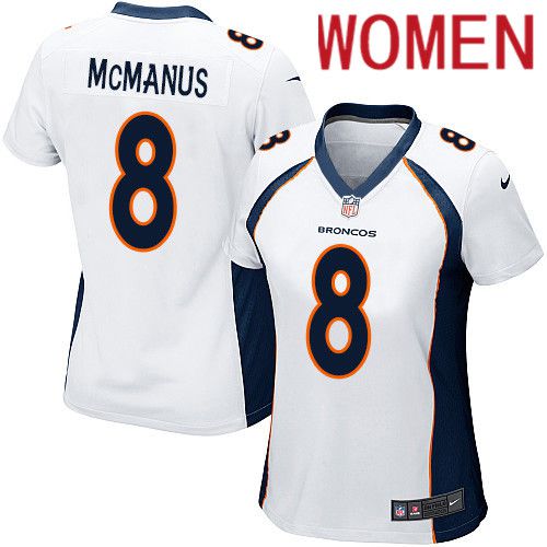 Women Denver Broncos #8 Brandon McManus White Nike Game NFL Jersey